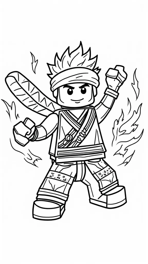 Página para colorear de Ninjago Jay